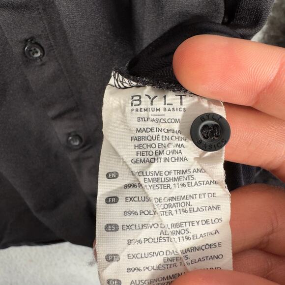 BYLT Executive Fit Men’s Medium Black Premium Basics Button Long Sleeve Shirt - Picture 7 of 9